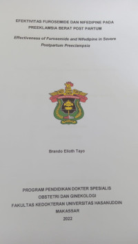 Image of Efektivitas furosemide dan nifedipine pada preeklamsia berat post partum