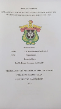 Image of Karakteristik kasus peritonitis sekunder di RSUP DR. Wahidin Sudirohusodo pada tahun 2018-2021