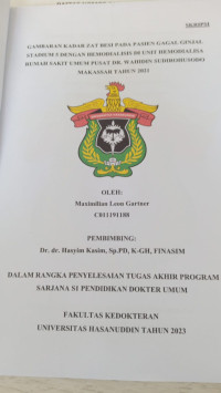 Image of Gambaran kadar zat besi pada pasien gagal ginjal stadium 5 dengan hemodialisis di unit hemodialisa RSUp DR. Wahidin Sudirohusodo Makassar tahun 2021