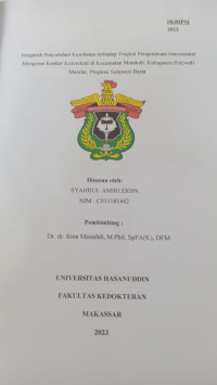 Image of Pengaruh penyuluhan kesehatan terhadap tingkat pengetahuan masyarakat mengenai kanker kolorektal di kecamatan matakali, kabupaten polewali mandar, Propinsi Sulawesi barat