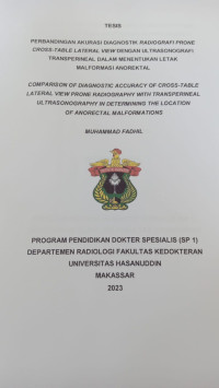 Image of Perbandingan akurasi diagnostik radiografi prone cross-table lateral view dengan ultrasonografi transperineal dalam menentukan letak malformasi anorektal