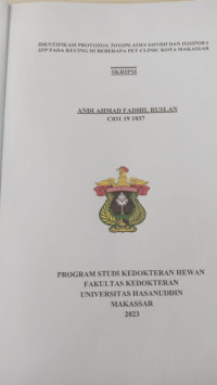 Image of Identifikasi protozoa toxoplasma gondii dan isospora SPP pada kucing di beberapa pet clinic kota Makassar