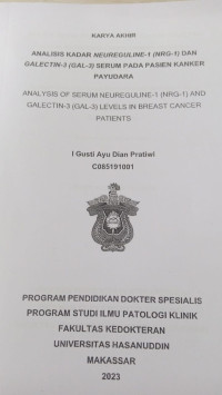 Image of Analisis kadar neureguline-1 (NRG-1) dan galectin-3 (GAL-3) serum pada pasien kanker payudara
