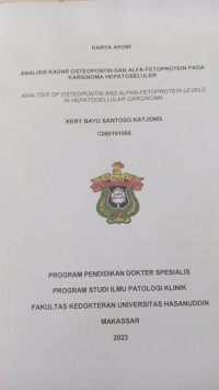 Image of Analisis kadar osteopontin dan alfa-fetoprotein pada karsinoma hepatoseluler