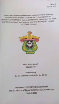 Image of Karakteristik pasien karsinoma ovarium di RSUP Wahidin Sudirohusodo periode 1 januari 2021-31 desember 2022