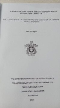 Image of Hubungan kadar feritin dengan kejadian inersia uteri pada ibu bersalin