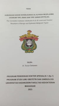 Image of Hubungan kadar interleukin-8(IL-8) pada neoplasma ovarium tipe jinak dan tipe ganas epitelial