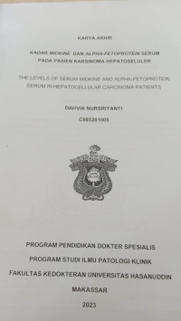 Image of Kadar midkine dan alpha- fetoprotein serum pada pasien karsinoma hepatoseluler