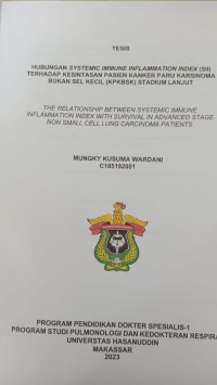 Image of Hubungan systemic immune inflammation index (SII) terhadap kesintasan pasien kanker paru karsinoma bukan sel kecil (KPKBSK) stadium lanjut