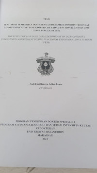 Image of Pengaruh pemberian dosis rendah deksmedetomin terhadap hipotensi kendali interaoperatif pada functional endoscopic sinus surgery (FESS)