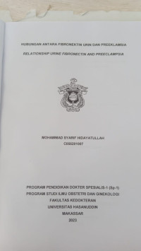 Image of Hubungan antara fibronektin urin dan preeklamsia relationship urine fibronectin and preeclampsia