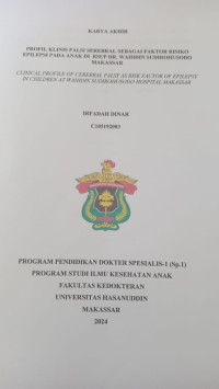 Image of Profil klinis palsi serebral sebagai faktor risiko epilepsi pada anak di RSUP DRWS Makassar